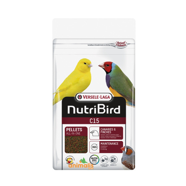 Nutribird C15 3kg - Alimento di mantenimento per canarini, uccelli esotici e indigeni