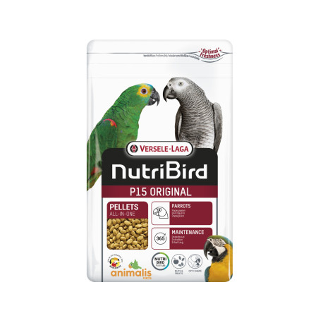 Nutribird P15 original 1kg - Gránulos Extruidos - Alimento de Mantenimiento para Loros