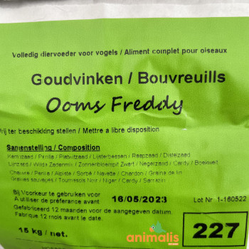 Mélange de graines pour bouvreuils "Ooms Freddy 227" 15kg - Hoebregts