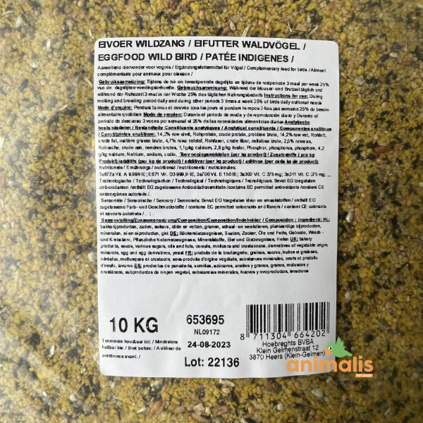 Alimento para aves autóctonas 10 kg - Hoebregts