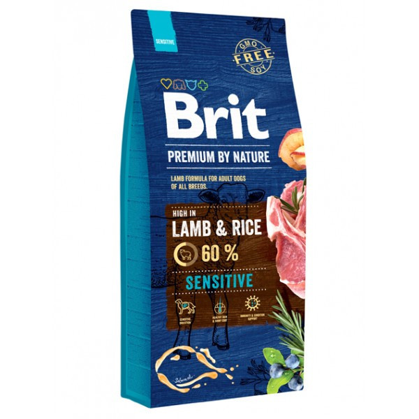 Brit premium sensitive 2025 lamb & rice