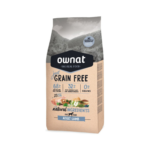 OWNAT Just Grain Free Adult sin cereales con cordero para perro adulto 3kg