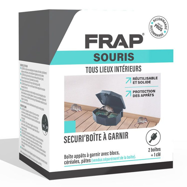 FRAP Securi'Boîte Duo 2 Cajas de Cebo para Ratones - Para Todos los Lugares Interiores