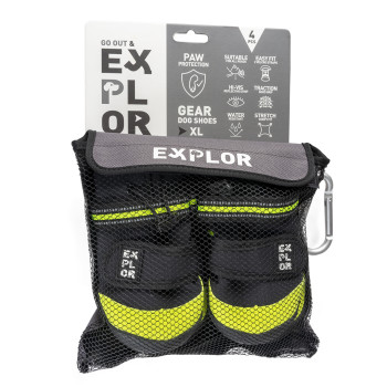 Explor Botas para cão preto M - 4pcs