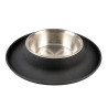 Comedouro antiderramamento de silicone preto - 420ml - Ø14,3cm